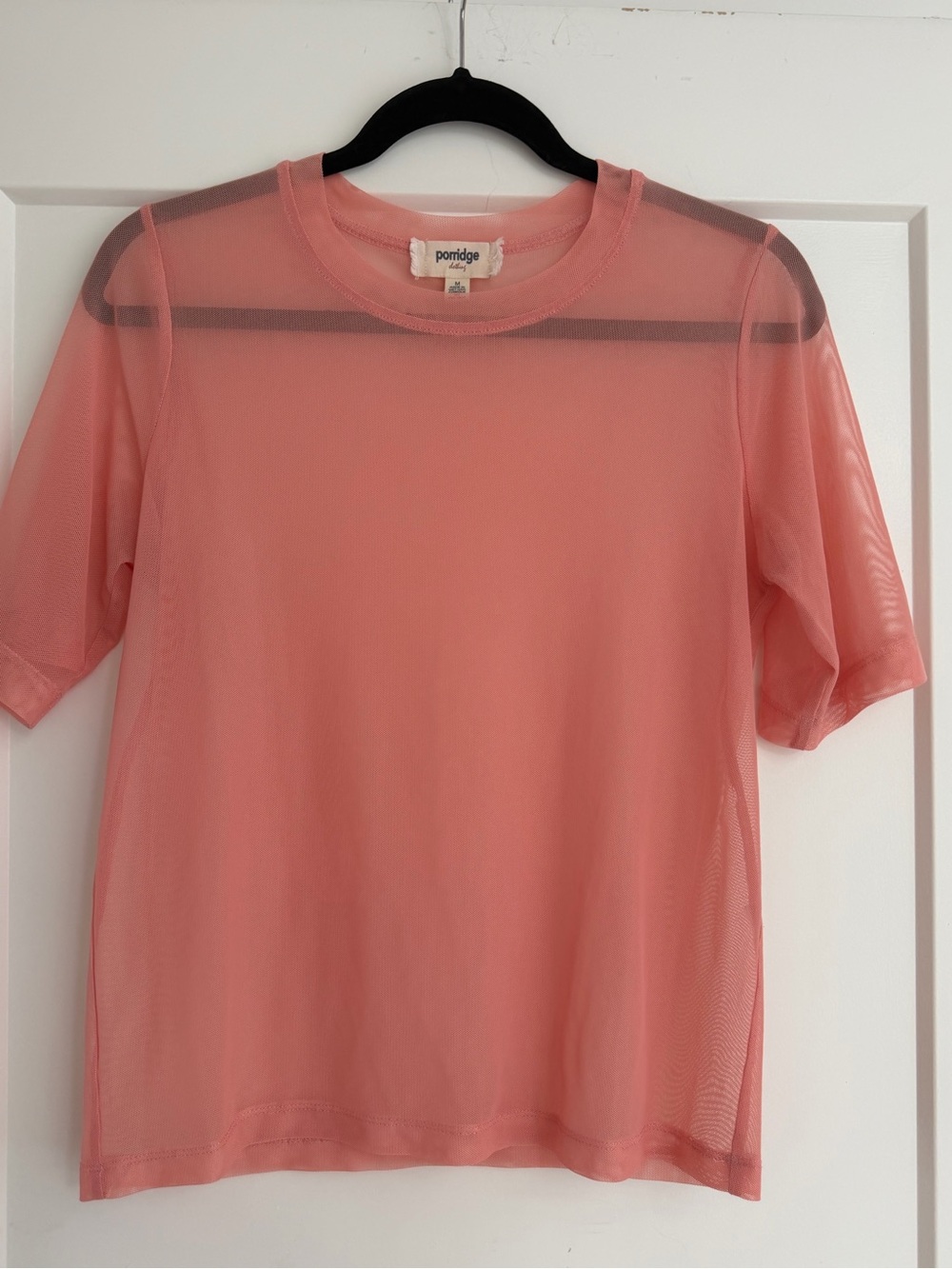Anthropologie Sheer Short-Sleeve Top, Size Medium